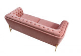 Divani Casa Aiken - Modern Salmon Velvet Loveseat