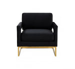 Modrest Edna - Modern Black Velvet & Gold Accent Chair