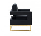 Modrest Edna - Modern Black Velvet & Gold Accent Chair