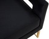 Modrest Edna - Modern Black Velvet & Gold Accent Chair