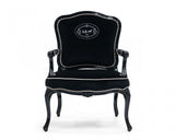 A&X Edmund - Transitional Black Velvet &  High Gloss Lounge Chair