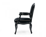 A&X Edmund - Transitional Black Velvet &  High Gloss Lounge Chair