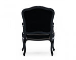 A&X Edmund - Transitional Black Velvet &  High Gloss Lounge Chair