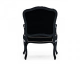 A&X Edmund - Transitional Black Velvet &  High Gloss Lounge Chair