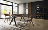 Modrest Runyon Modern Walnut & Black Dining Table