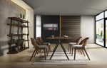 Modrest Runyon Modern Walnut & Black Dining Table