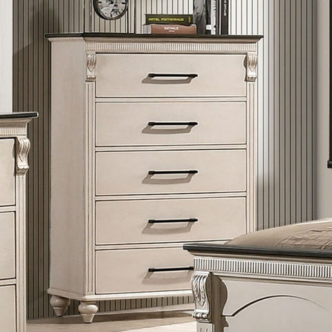 Agathon- Transitional Antique White/Gray Chest