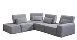 Divani Casa Chapel - Modern Light Grey Fabric Sectional Sofa + Ottoman