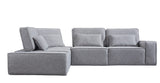 Divani Casa Chapel - Modern Light Grey Fabric Sectional Sofa + Ottoman