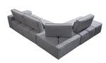 Divani Casa Chapel - Modern Light Grey Fabric Sectional Sofa + Ottoman