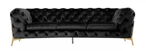 Divani Casa Sheila - Transitional Black Fabric Sofa