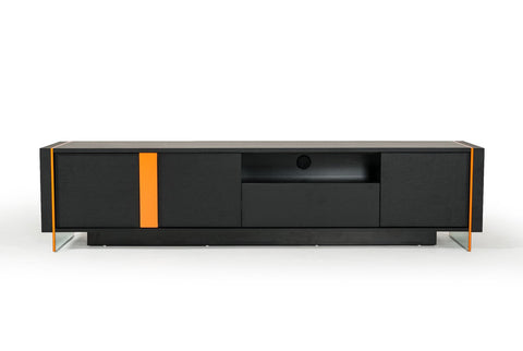 Modrest Vision - Modern Black Oak Floating TV Stand