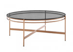 Modrest Bradford - Modern Smoked Glass & Rosegold Coffee Table