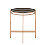 Modrest Bradford - Modern Smoked Glass & Rosegold Small End Table