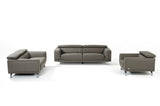 Divani Casa Brustle Modern Dark Grey Eco-Leather Sofa Set