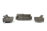 Divani Casa Brustle Modern Dark Grey Eco-Leather Sofa Set