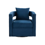 Modrest Wells - Modern Blue Velvet Swivel Accent Chair