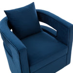 Modrest Wells - Modern Blue Velvet Swivel Accent Chair