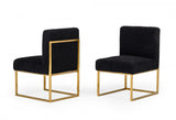 Modrest Garvin - Glam Black and Gold Fabric Accent Chair