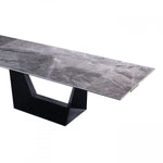 Modrest Baldwin - Modern Grey Ceramic & Black Metal Extendable Dining Table