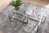 Modrest Valiant Modern Glass & Stainless Steel Coffee Table