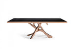 Modrest Legend - Modern Black Glass & Rosegold Dining Table