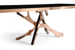 Modrest Legend - Modern Black Glass & Rosegold Dining Table