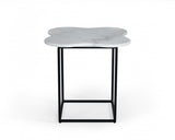 Modrest Aleidy - White Marble + Black Metal End Table