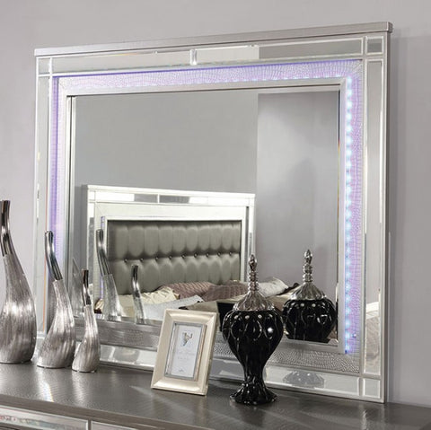 Brachium-Contemporary Silver Solid Wood Mirror