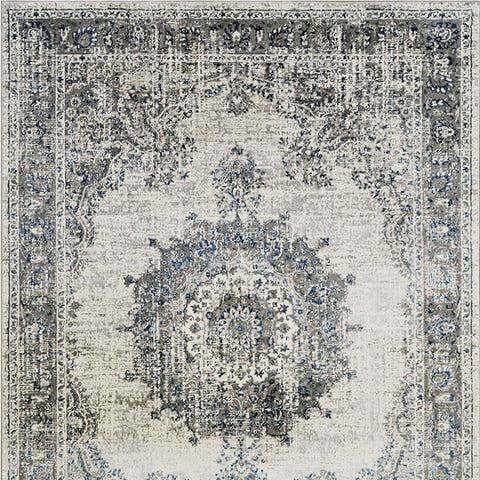 Crumlin - Contemporary Medallion Ash Gray Rug