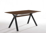 Modrest Runyon Modern Walnut & Grey Fabric Dining Set