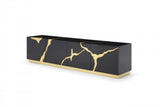 Modrest Aspen - Modern Black & Gold TV Stand