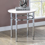 Mariah - Contemporary White, Chrome End Table