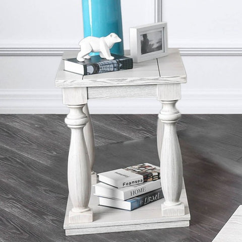 Arlington - Rustic Antique White End Table