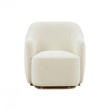 Modrest Masha Modern Off White Sherpa Accent Chair