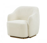 Modrest Masha Modern Off White Sherpa Accent Chair