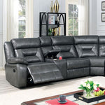 Omeet - Transitional Gray Sectional Recliner