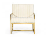 Divani Casa Baylor - Modern Off-White Accent Chair