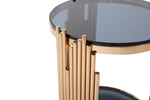 Modrest Bryce- Modern Smoked Glass & Rosegold End Table