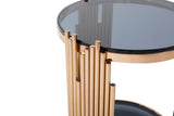 Modrest Bryce- Modern Smoked Glass & Rosegold End Table