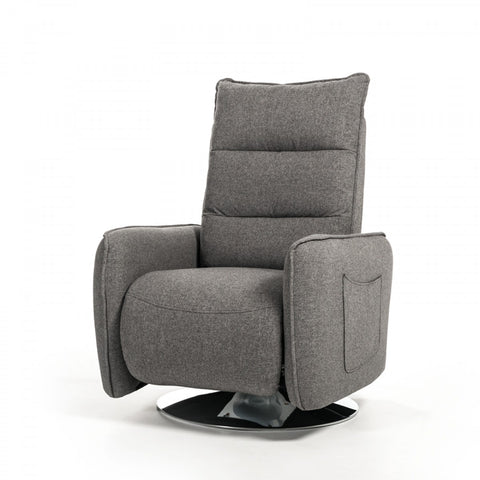 Divani Casa Fairfax Modern Grey Fabric Recliner Chair