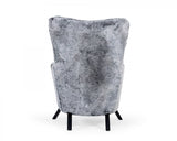 Modrest Findon - Glam Grey Faux Fur Accent Chair