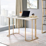 Delphine - Contemporary Faux Marble Office Desk