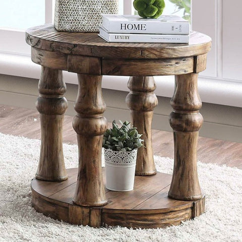 Mika - Rustic Antique End Table