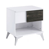 Corinne - White, Distressed Dark Oak End Table