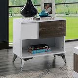 Corinne - White, Distressed Dark Oak End Table