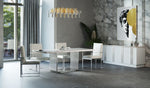 Modrest Kingsley Modern Marble & Stainless Steel Dining Table