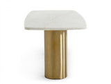 Modrest Rocky - Glam White Marble & Brush Gold Dining Table