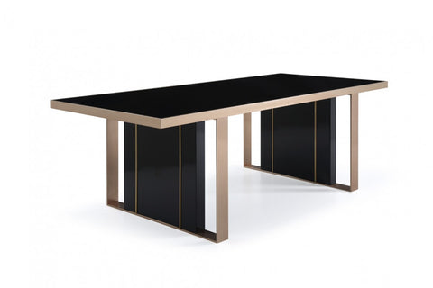 Nova Domus Cartier Modern Black & Rosegold Dining Table