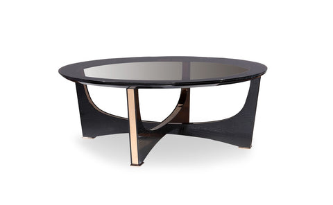 A&X Talin Modern Black Crocodile & Rosegold Coffee Table